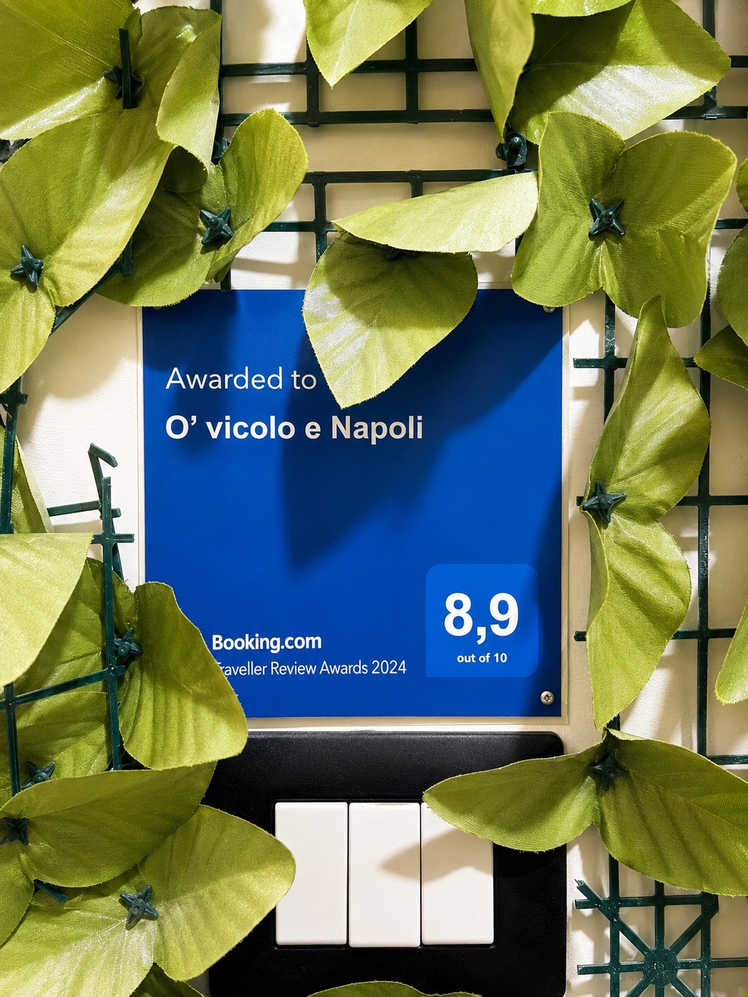 Traveller Review Awards 2024 di Booking.com assegnato a O' vicolo e Napoli con punteggio 8,9 su 10